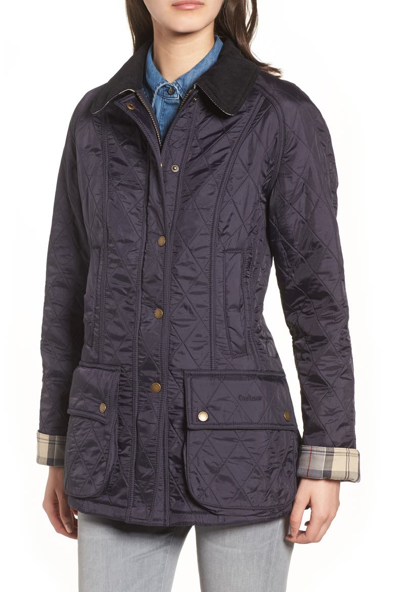 Beadnell Fleece Lined Quilted Jacket, Alternate, color, NAVY/NAVY