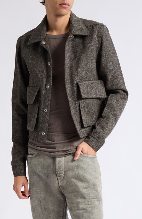 Tower Alice Crop Wool & Linen Blend Twill Jacket