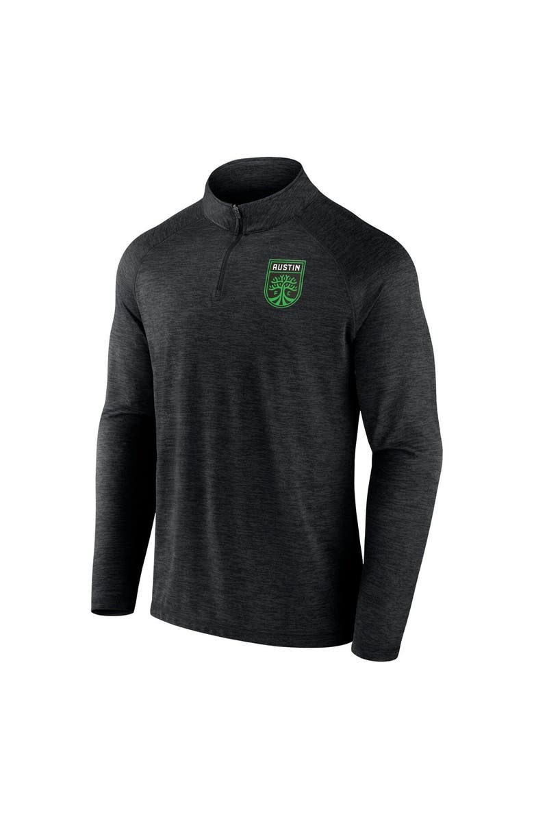 FANATICS Men's Fanatics Branded Black Austin FC Primary Logo Raglan Quarter-Zip Top, Alternate, color, 