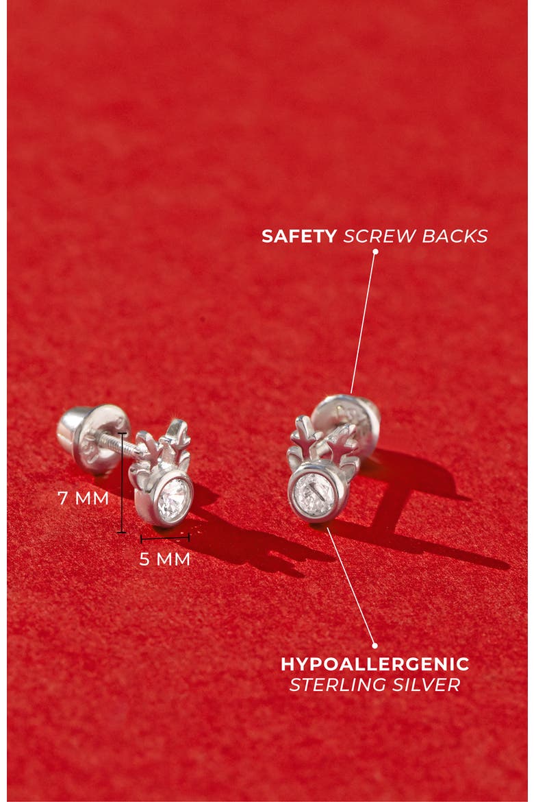Holiday Reindeer Earrings, Alternate, color, Silver