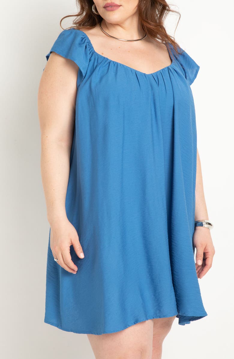 ELOQUII Flutter Sleeve Shift Dress, Alternate, color, 
