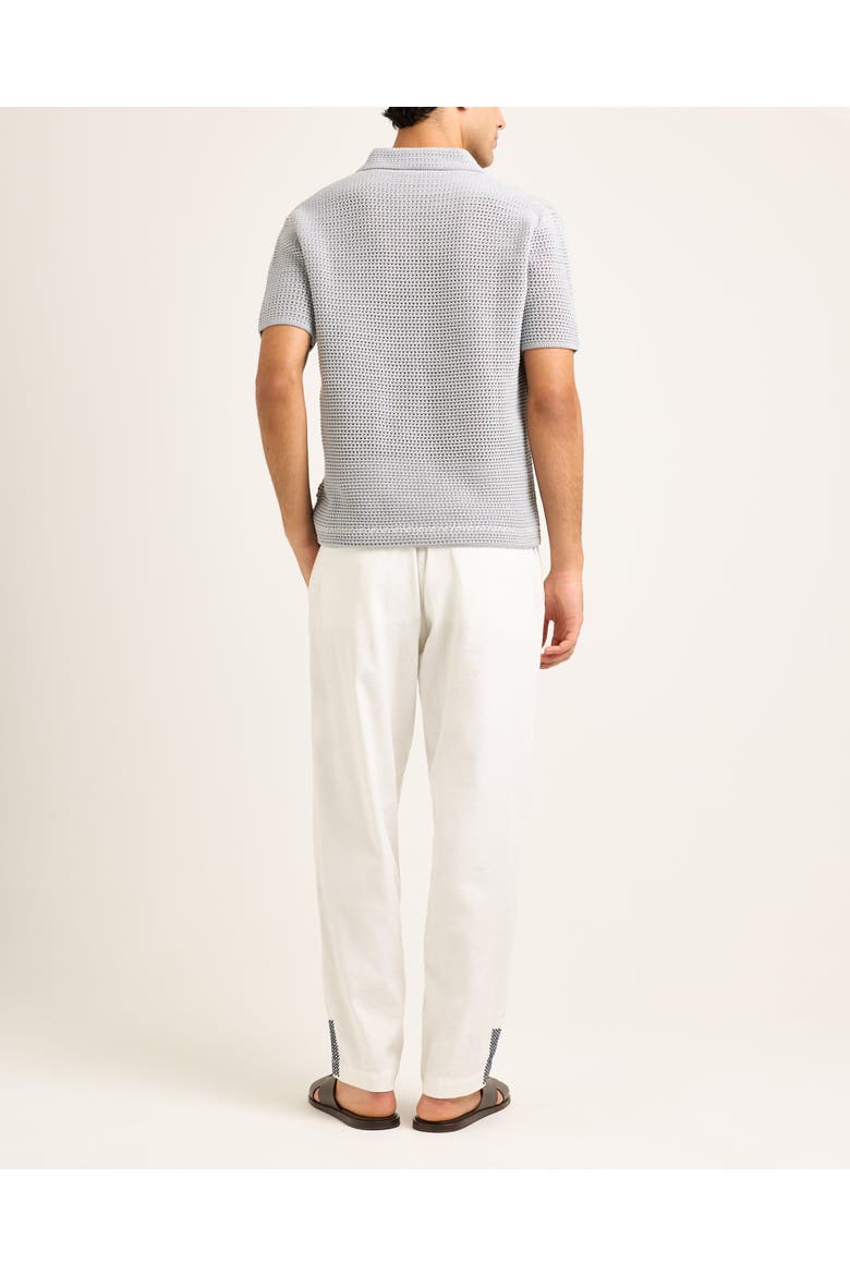 Batten Crochet Polo Shirt, Alternate, color, Light Sky Pool/White Sand