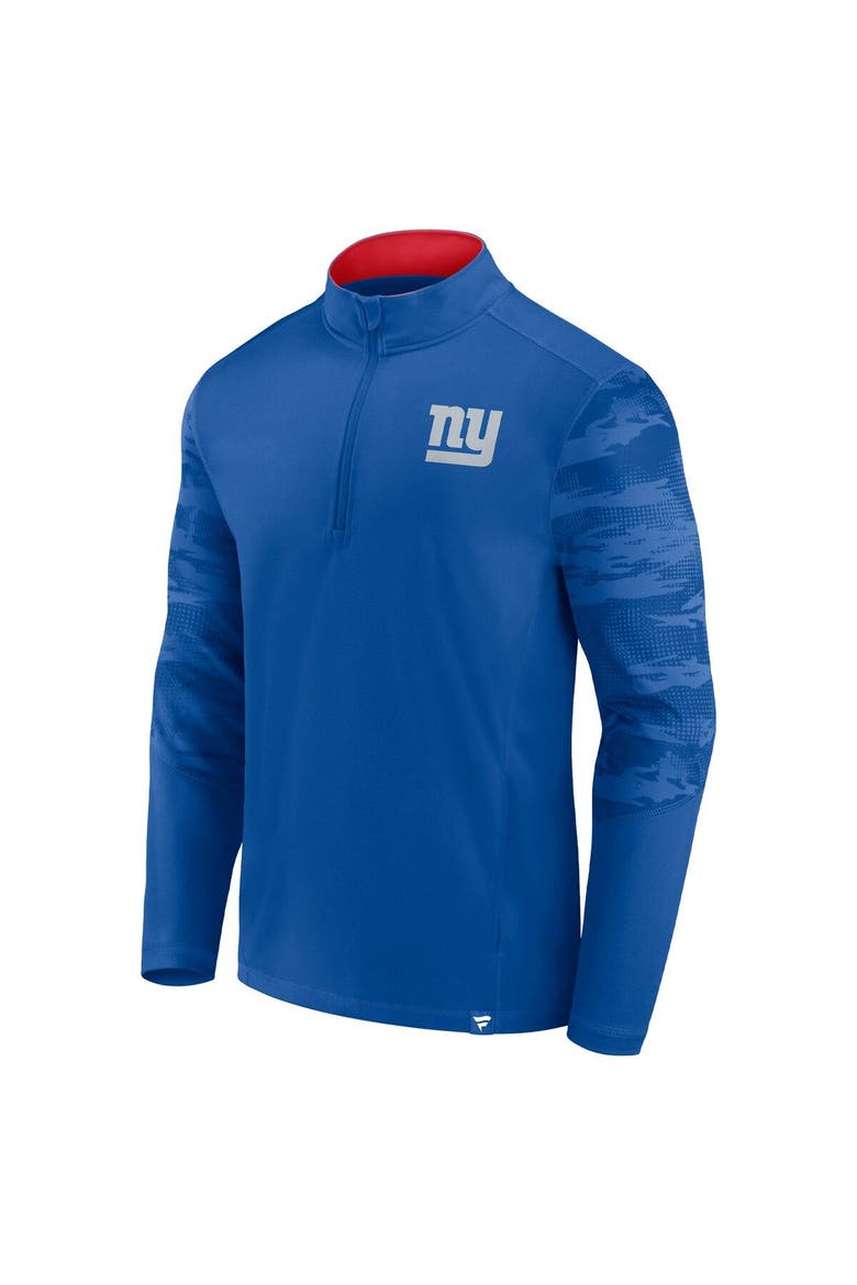 Men's Fanatics Branded Royal New York Giants Ringer Quarter-Zip Jacket, Alternate, color, Royal