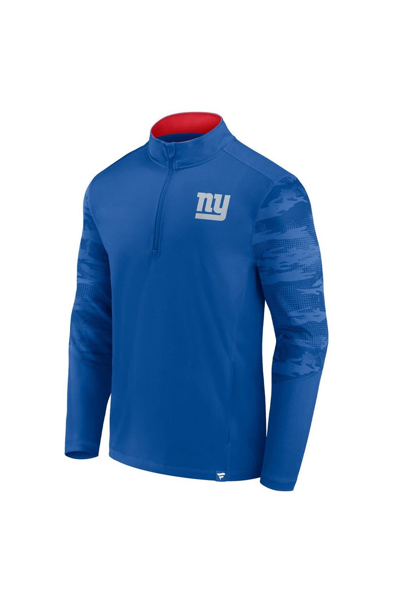 FANATICS Men's Fanatics Branded Royal New York Giants Ringer Quarter-Zip Jacket, Alternate, color, 