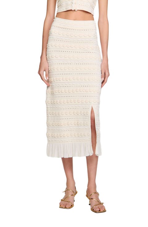 Long skirt with crochet detailing