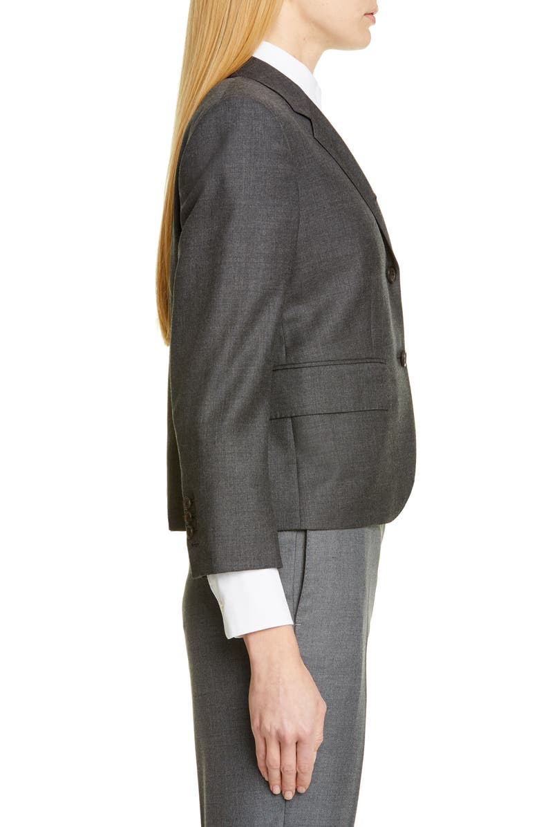 Thom Browne Shrunken Wool Blazer, Alternate, color, 