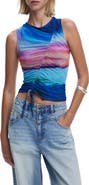 Desigual Drawstring Front Mesh Tank