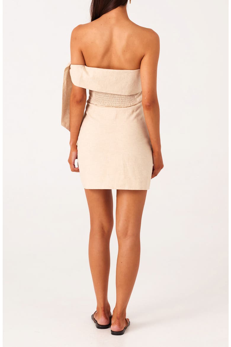 Jaymie Strapless Linen & Cotton Minidress, Alternate, color, NATURAL