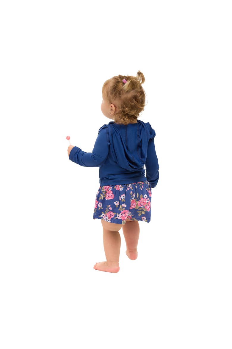 Toddler's Long Sleeve Full Zip Hoodie Top with Sun and UV Protection, Alternate, color, Navy