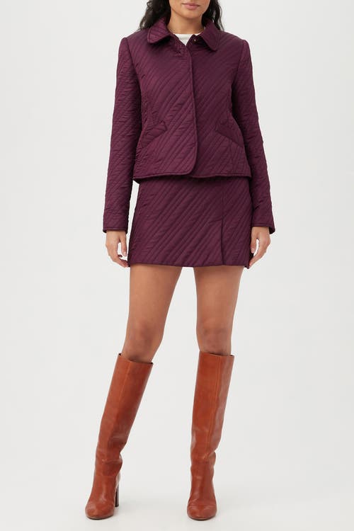 Trina Turk Vilet Quilted Collared Jacket In Purple