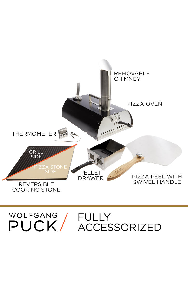 Wolfgang Puck Outdoor Pizza Oven, Durable Stainless Steel, Portable Pizza Oven, Compact Storage, Pellet Pizza Oven, Alternate, color, 