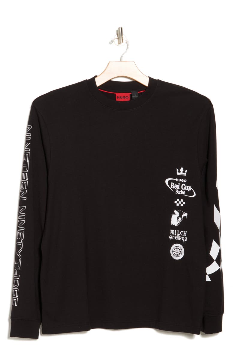 HUGO Dasino Cotton Graphic Sweatshirt, Alternate, color, Blk