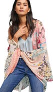 SAACHI Floral Ruffle Sleeve Short Duster