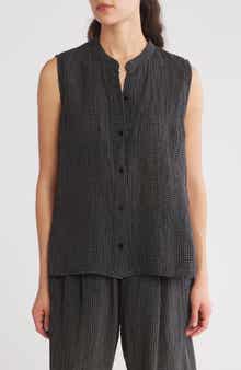 Eileen Fisher Mandarin Collar Top