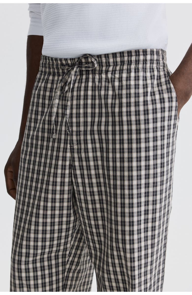 H&M Relaxed Fit Poplin Trousers, Alternate, color, Gray/Checked