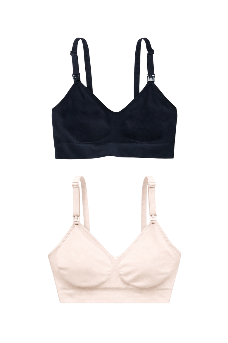 Seamless Nursing + Pumping Bra 2-Pack Bundle, Main, color, Black/Ash