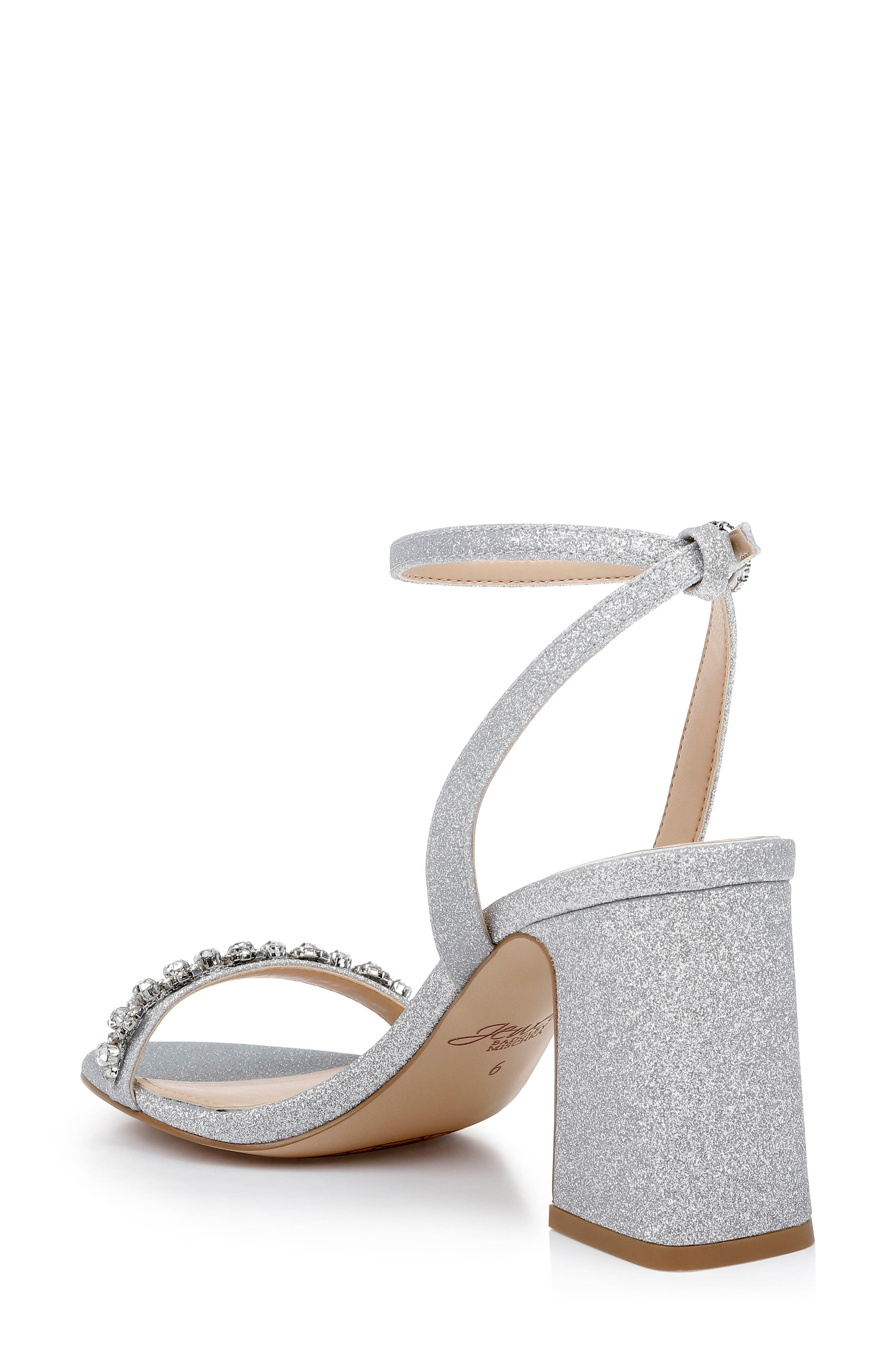 Jewel Badgley Mischka Alyna Metallic Ankle Strap Sandal, Alternate, color, 