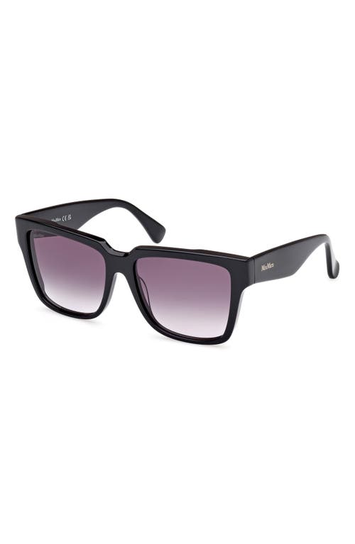 Max Mara Glimpse2 57mm Gradient Polarized Square Sunglasses In Black