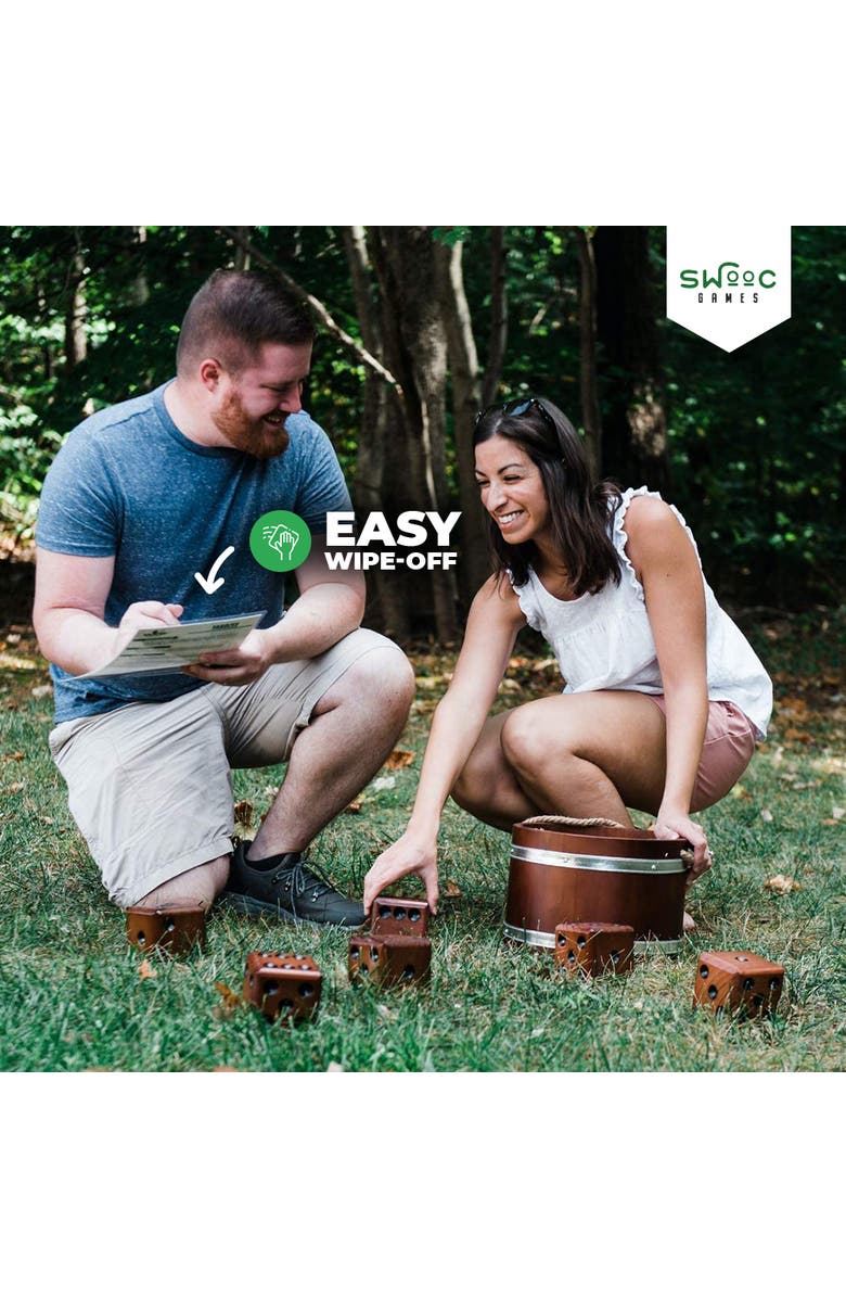 Swooc Games 5 Pack Premium Yardzee & Farkle Scorecards, Alternate, color, White