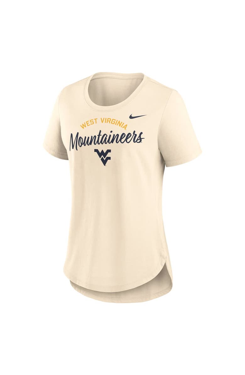Nike Women's Nike Cream West Virginia Mountaineers Script Logo Tri-Blend T-Shirt, Alternate, color, Cream
