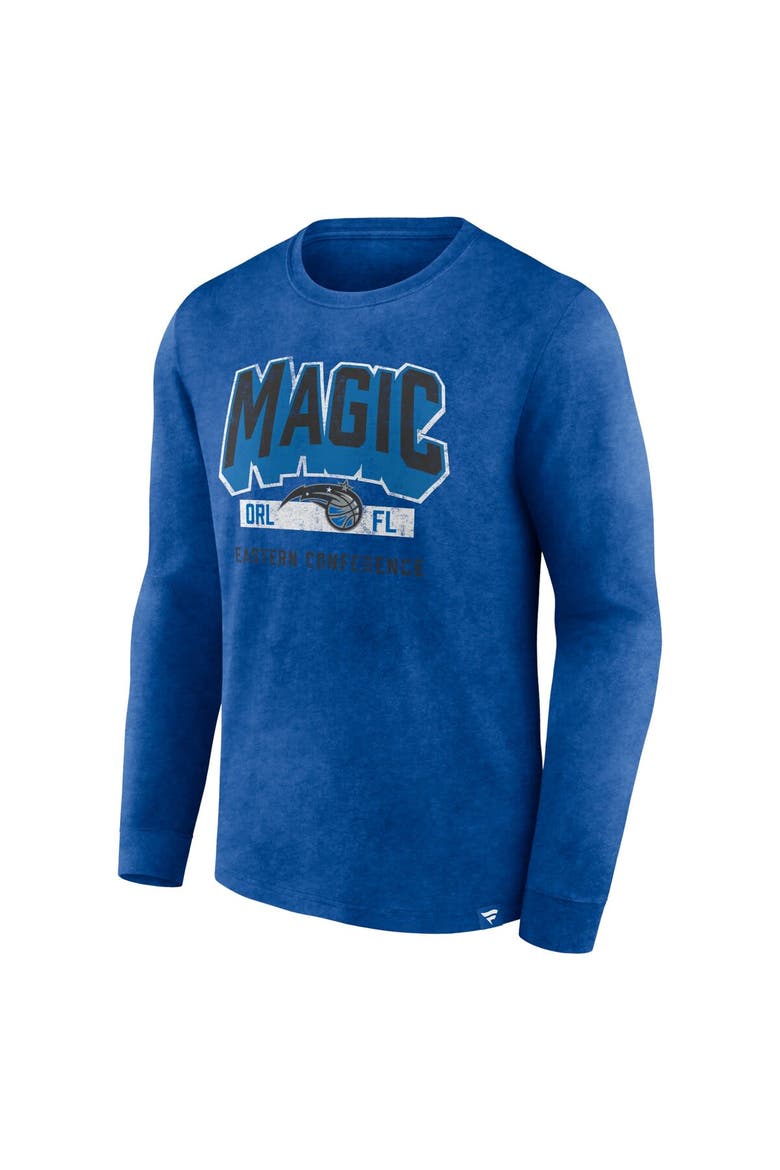 Men's Fanatics Branded Heather Royal Orlando Magic Front Court Press Snow Wash Long Sleeve T-Shirt, Alternate, color, Heather Royal