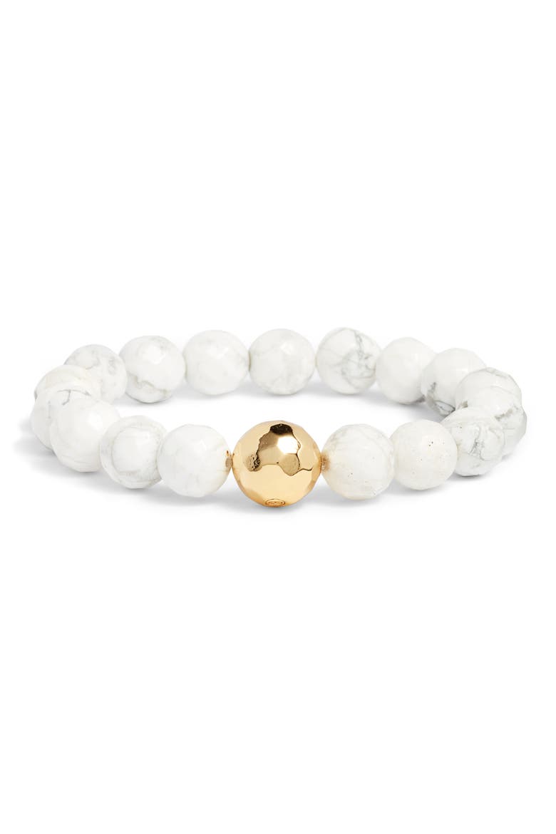 Power Gemstone Howlite for Calming Bracelet, Main, color, HOWLITE/ GOLD
