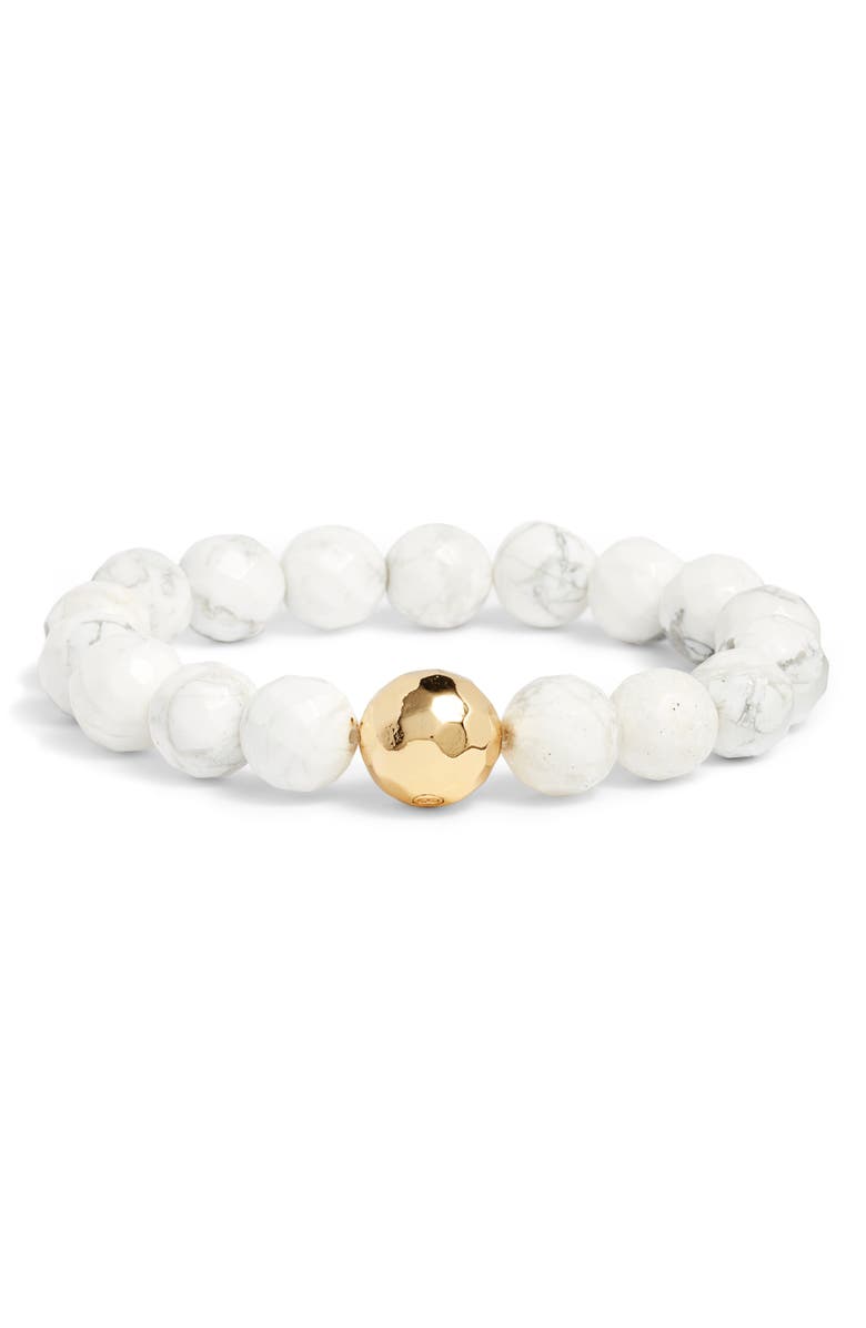 gorjana Power Gemstone Howlite for Calming Bracelet, Main, color, 