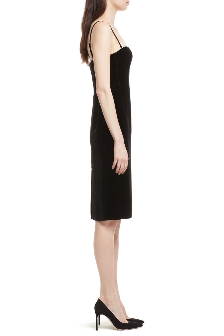 Luxe Velvet Corset Dress, Alternate, color, BLACK