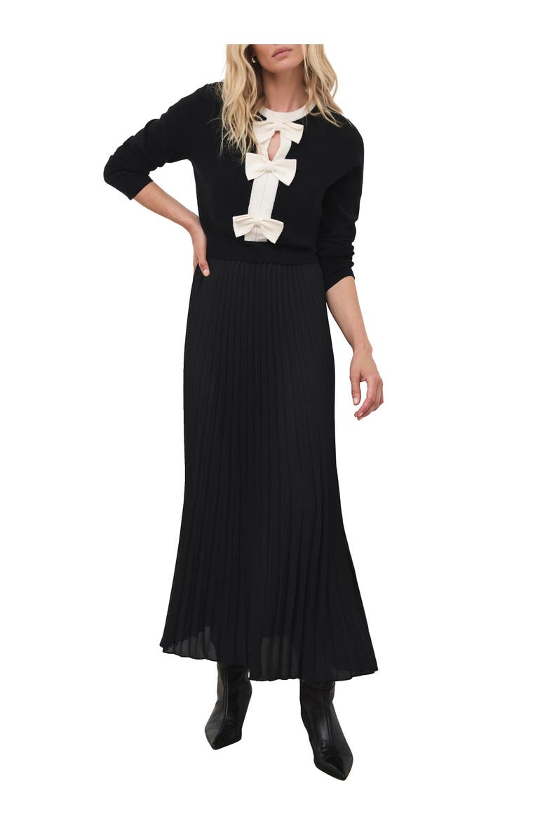 MINT VELVET Bow Detail Knit Maxi Dress, Alternate, color, Black