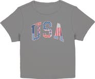 Lost Gods Junior's USA Patchwork Fill Short Sleeve Baby T-Shirt