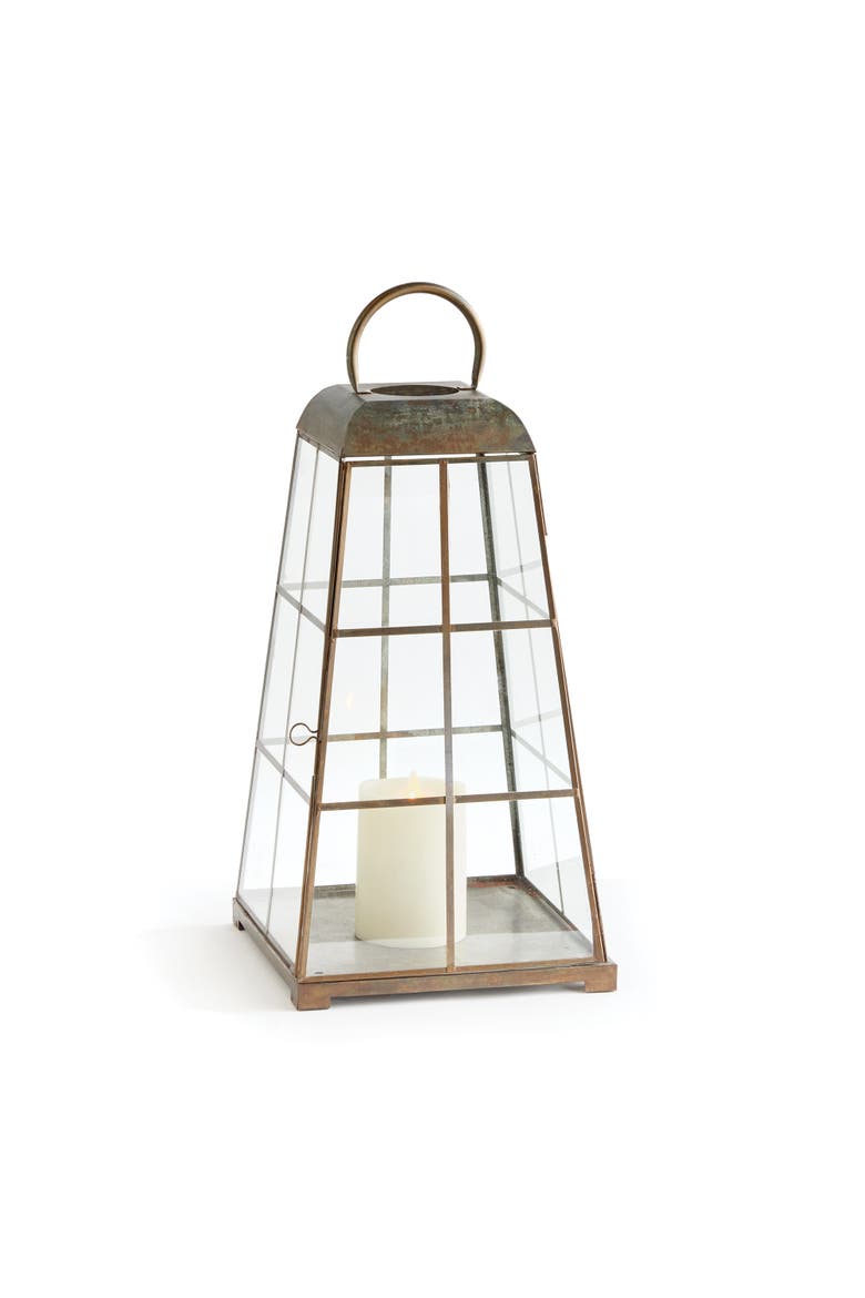Dexter Lantern Candle Holder Large, Main, color, Gold