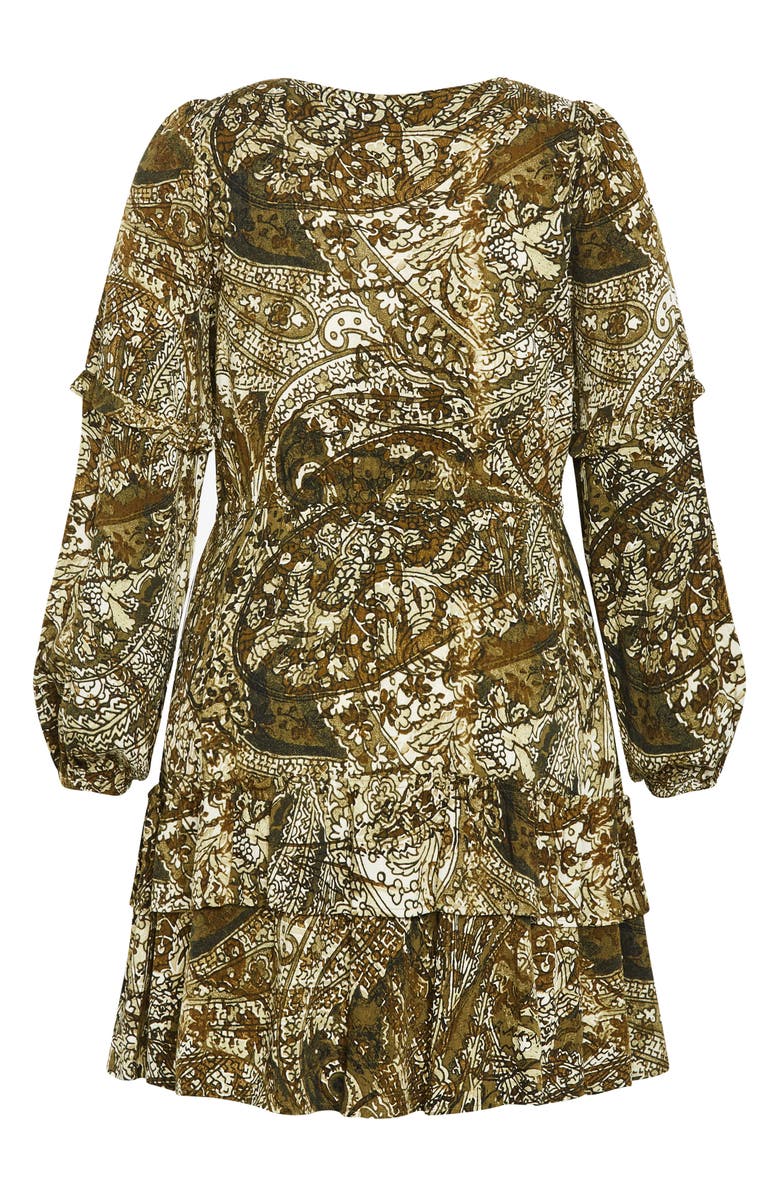 City Chic Nicky Long Sleeve Tiered Dress, Alternate, color, 