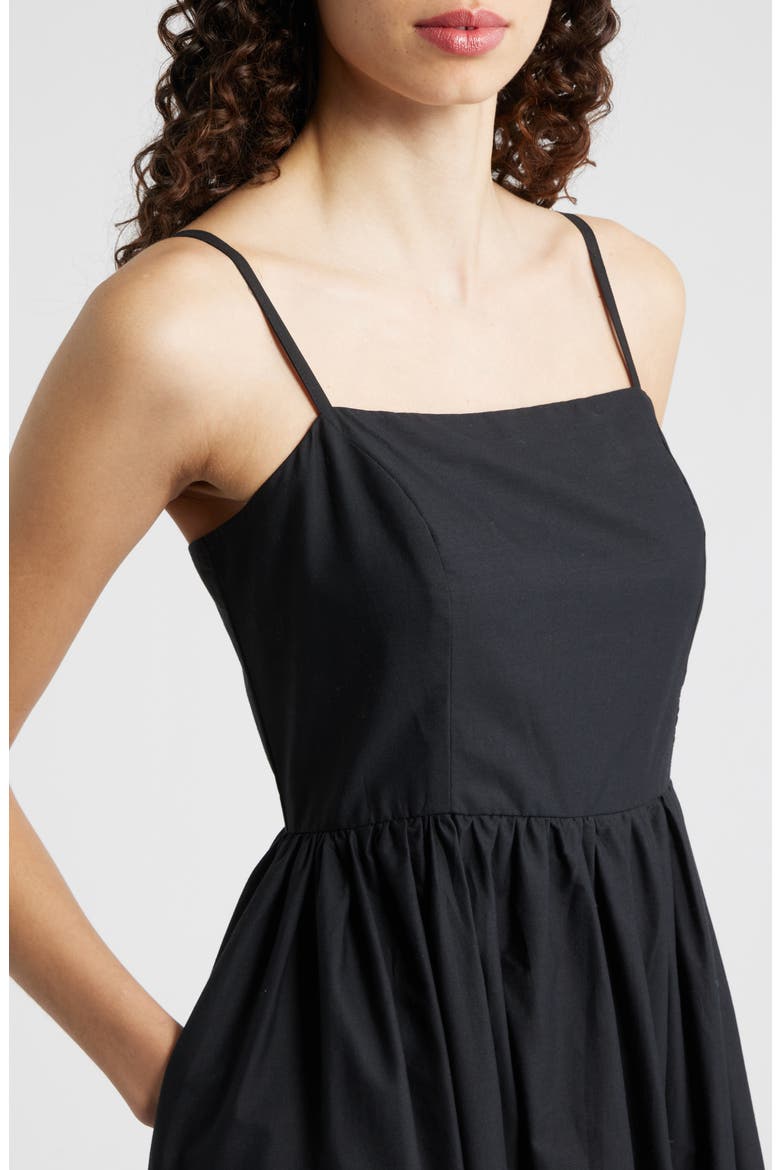 Colorblock Fit & Flare Midi Dress, Alternate, color, RICH BLACK