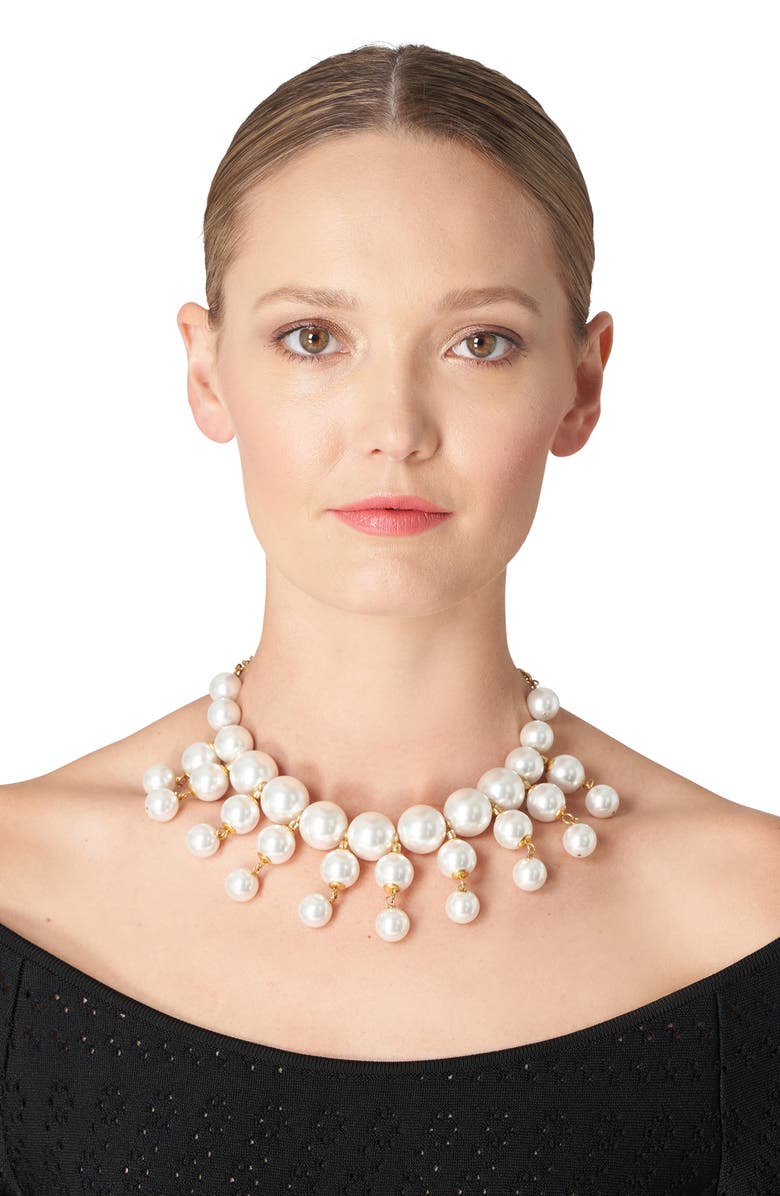Carolina Herrera Imitation Pearl Necklace, Alternate, color, 