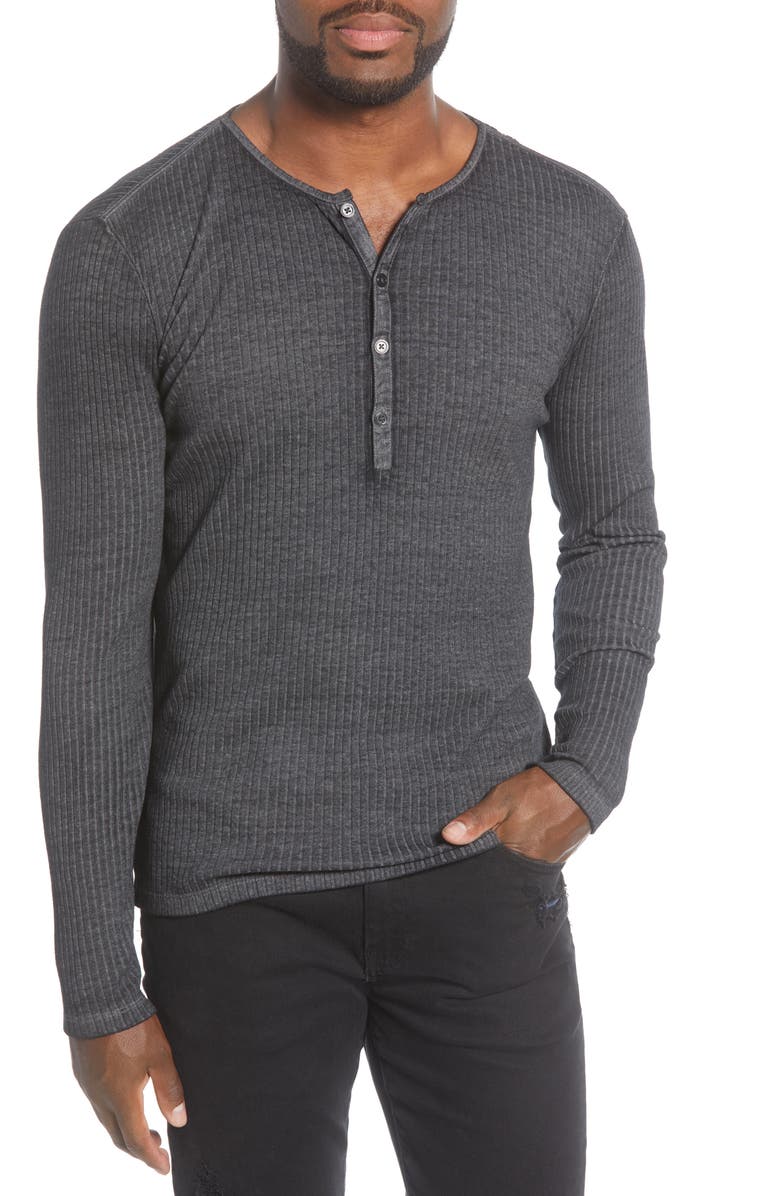 John Varvatos Slim Fit Long Sleeve Henley, Main, color, 