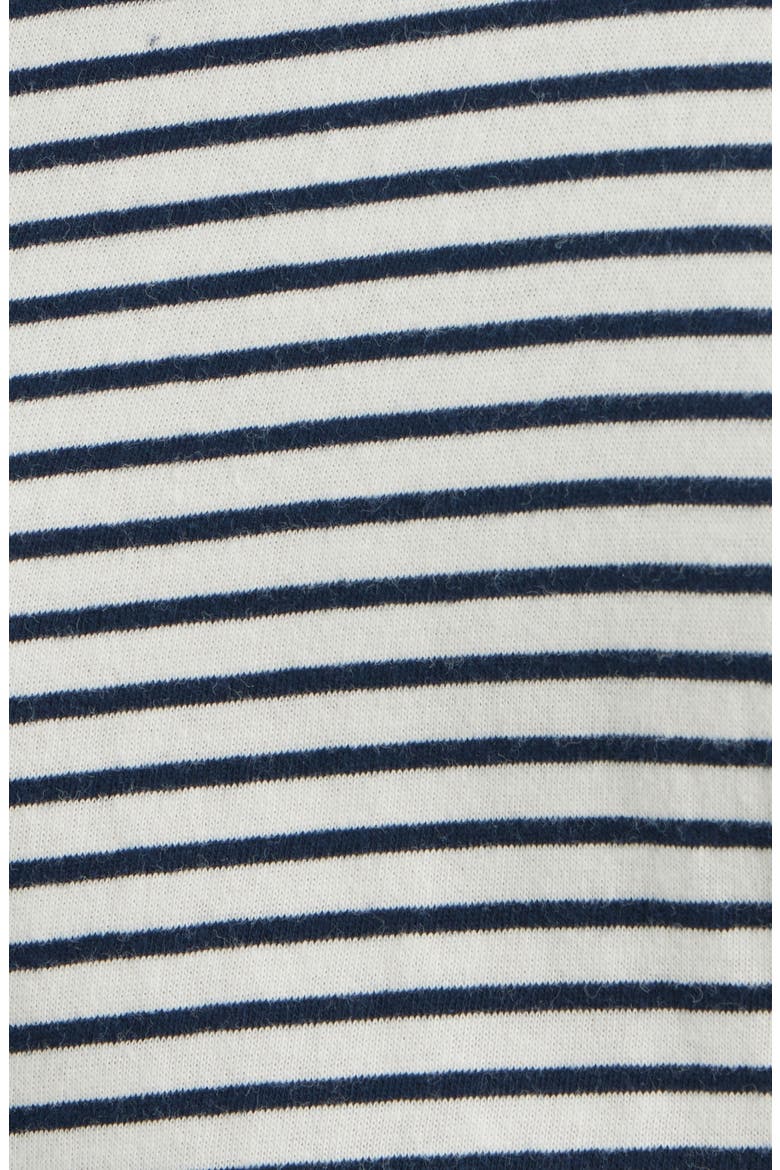 Gabbie Tie Waist Top, Alternate, color, IVORY NAVY MICRO STRIPE