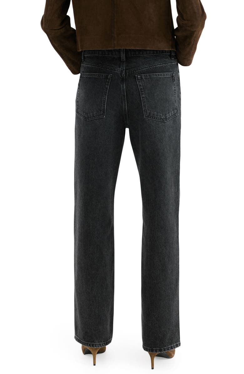 MANGO River Straight Leg Nonstretch Jeans, Alternate, color, Black Denim