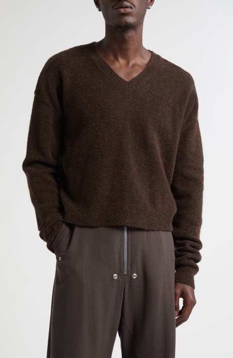 【関税込み】Rick Owens ブラウン Prong 長袖トップス Rick Owens リックオウエンス ニット RU02D6637 RIBM メンズ