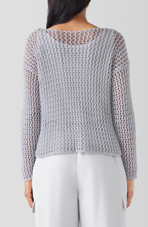 Eileen Fisher Bateau Neck Cotton Sweater In Nimbus
