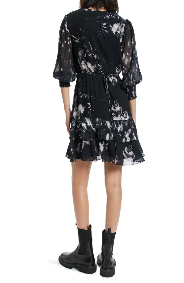 AllSaints Ari Pauline Floral Print Faux Wrap Dress, Alternate, color,