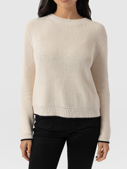 Saint And Sofia Saint + Sofia Remy Crop Sweater In White