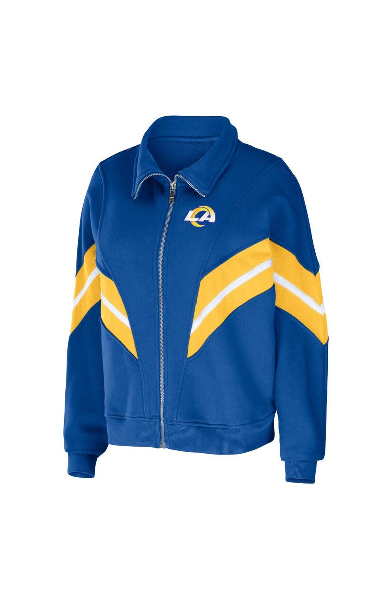 WEAR by Erin Andrews Women's WEAR by Erin Andrews Royal Los Angeles Rams Yarn Dye Stripe Full-Zip Jacket, Alternate, color, 