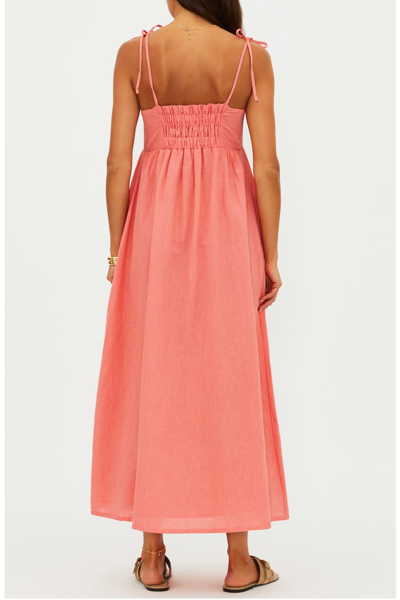 Valory Cotton & Linen Cover-Up Maxi Sundress, Alternate, color, CORAL SEA LINEN