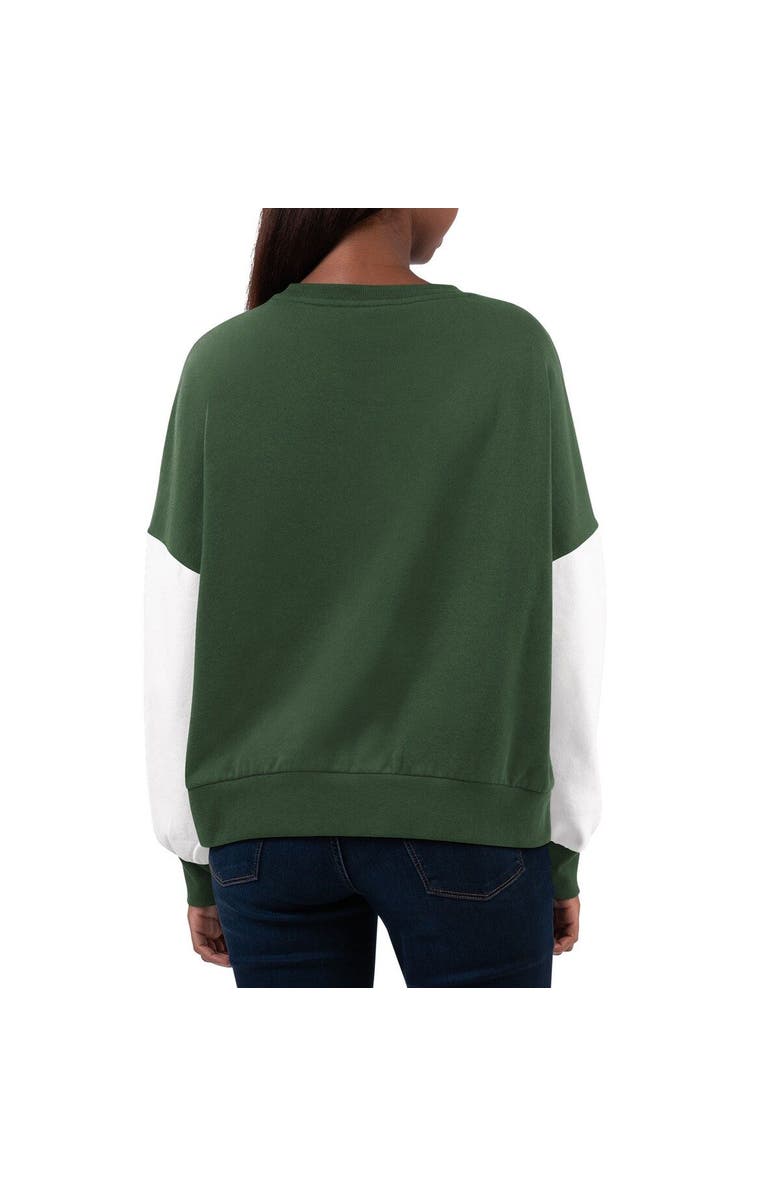 G-III 4HER BY CARL BANKS Women's G-III 4Her by Carl Banks Green/White Michigan State Spartans Team Pride Colorblock Pullover Sweatshirt, Alternate, color, 