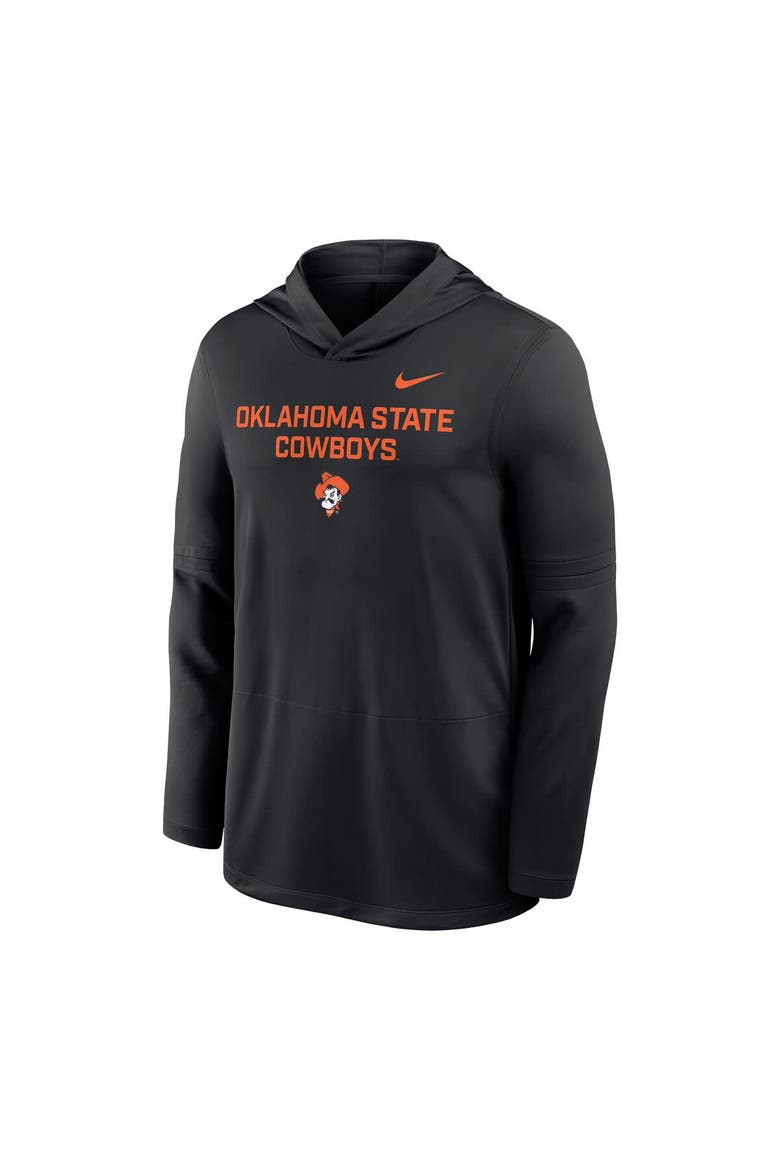 Men's Nike Black Oklahoma State Cowboys 2025 Sideline Dri-FIT Long Sleeve Hoodie T-Shirt, Alternate, color, Black