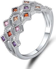 DLORIA Cubic Zirconia Multicolor Ring