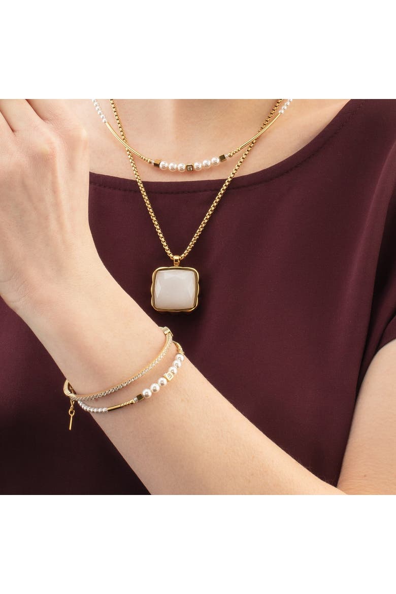 Shimmering Princess Gold  Bracelet, Alternate, color, Pearl - White