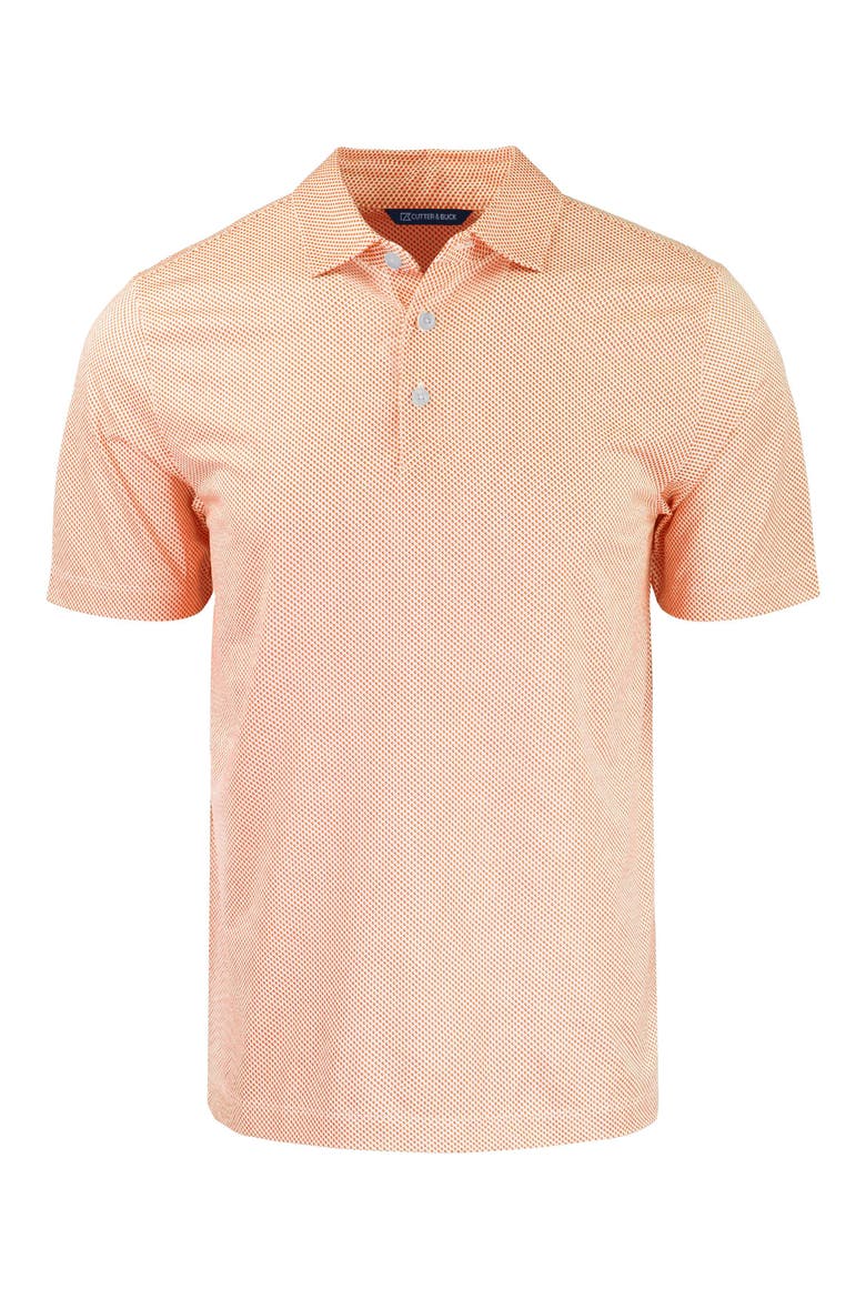 Pike Symmetry Print Recycled Blend Polo, Alternate, color, WHITE/ COLLEGE ORANGE