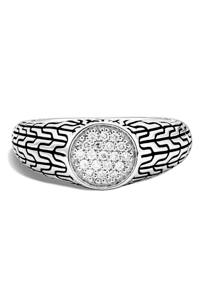 Classic Chain Diamond Ring, Alternate, color, DIAMOND/ SILVER