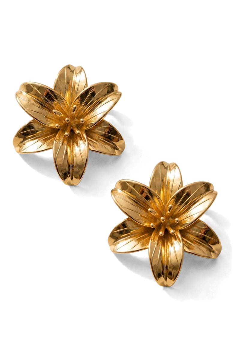 Lily Statement Earrings, Main, color, GOLD